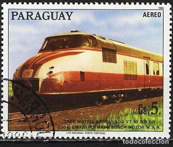 Sellos: Paraguay 1986 - Mi 4025 - YT A 1025 - Locomotora Diesel ( A&eacute;reo )