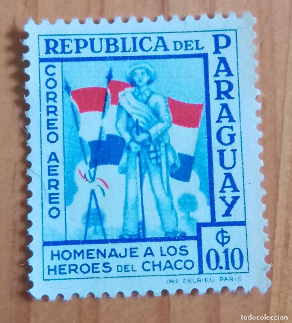 Sellos: PARAGUAY -V/F 0.10 - A&Ntilde;O 1957 - HOMENAJE A LOS H&Eacute;ROES DEL CHARCO - VER DESCRIPCI&Oacute;N