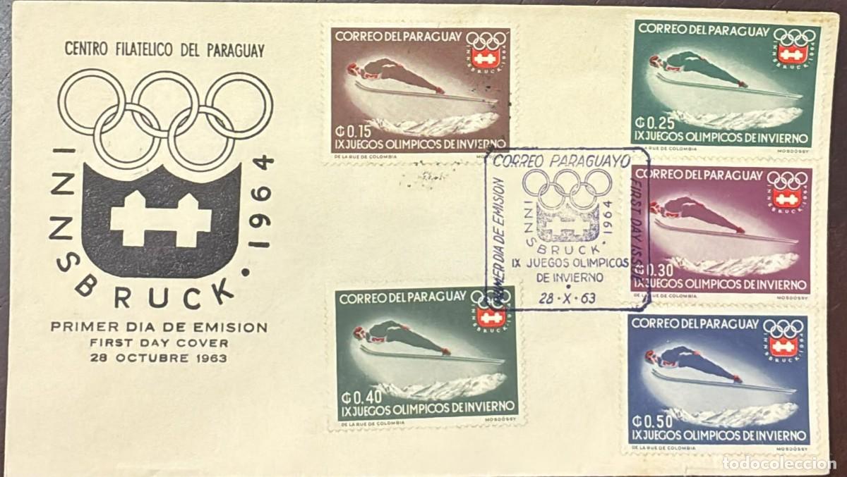 Sellos: MI) 1963 PARAGUAY, FDC,WITH THE IX OLYMPIC WINTER GAMES IN INNSBRUCK '64 STAMPS,VF.