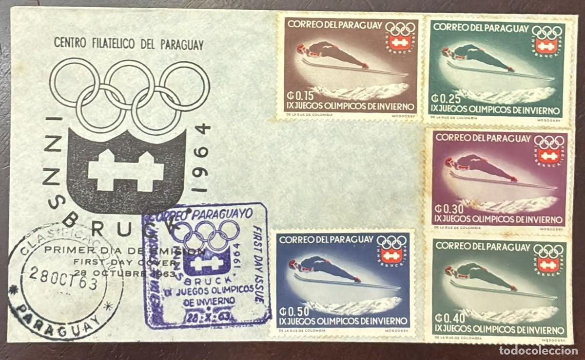 Sellos: MI) 1963 PARAGUAY, FDC,WITH THE IX OLYMPIC WINTER GAMES IN INNSBRUCK '64 STAMPS,VF.