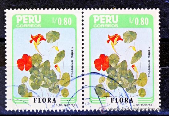 Sellos: PERU.- FLORA: TROPAEOLUM MAJUS L.- (1) - Foto 1