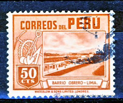 Sellos: PERU.- BARRIO OBRERO.- LIMA.- - Foto 1