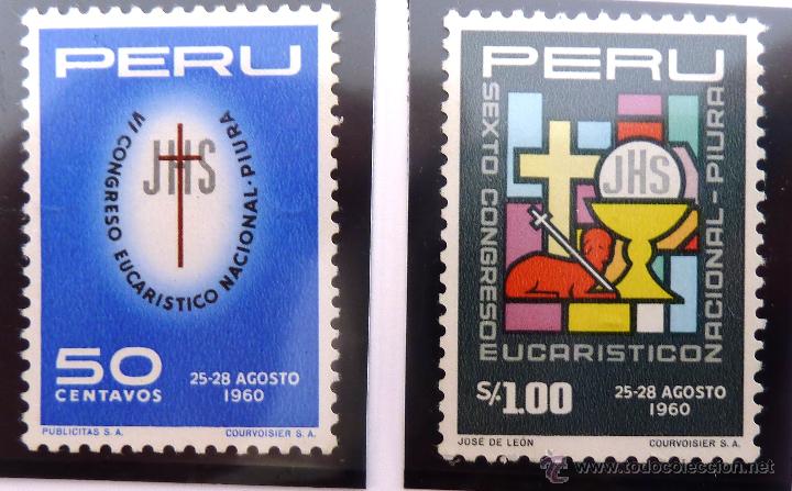 Sellos: SELLOS PERU 1960. NUEVOS. CONGRESO EUCARISTICO. - Foto 1