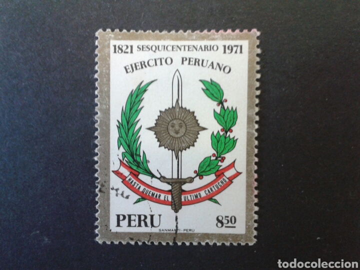 Sellos: SELLOS DE PER&Uacute;. YVERT 548. SERIE COMPLETA USADA.  EJ&Eacute;RCITO PERUANO. - Foto 1