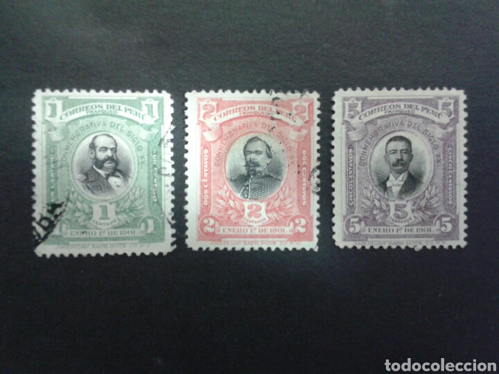 Sellos: SELLOS DE PER&Uacute;. YVERT 127/9. SERIE COMPLETA USADA. - Foto 1