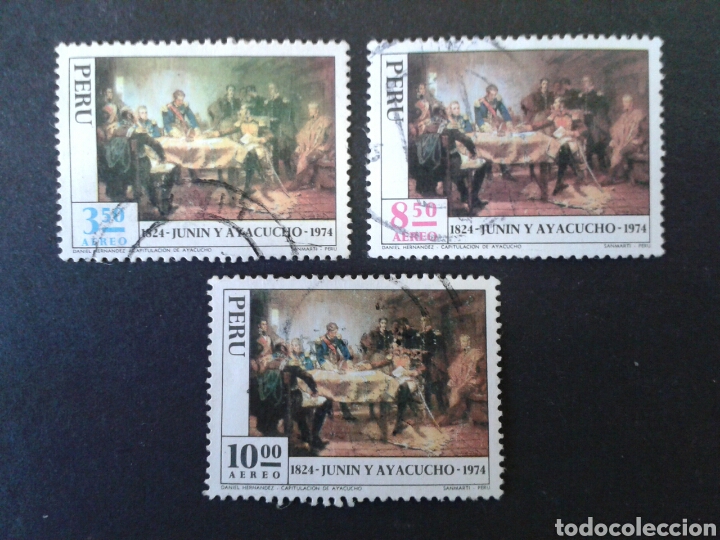 Sellos: PER&Uacute;. YVERT A-393/5. SERIE COMPLETA USADA. - Foto 1