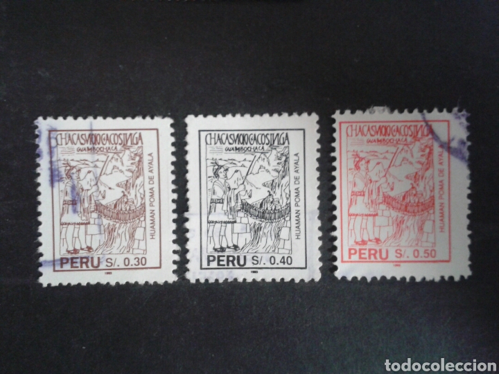 Sellos: PER&Uacute;. YVERT 1018/20. SERIE COMPLETA USADA. - Foto 1
