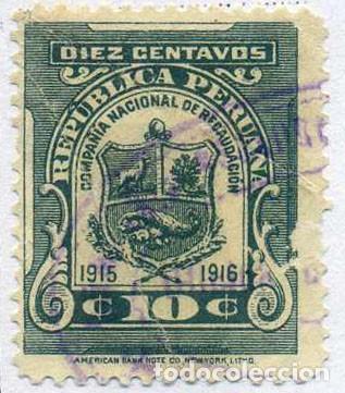 Sellos: peru 1815/16 fiscal  . 10 cts. - Foto 1