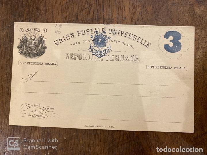 Sellos: ENTERO POSTAL. REPUBLICA PERUANA. PER&Uacute;. 3 CENTAVOS. - Foto 1