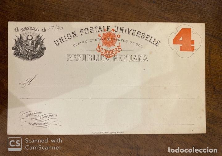 Sellos: ENTERO POSTAL. REPUBLICA PERUANA. PER&Uacute;. 4 CENTAVOS. - Foto 1