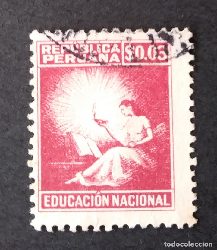 Sellos: Impuesto Postal 1950 Per&uacute; Educaci&oacute;n - Foto 1