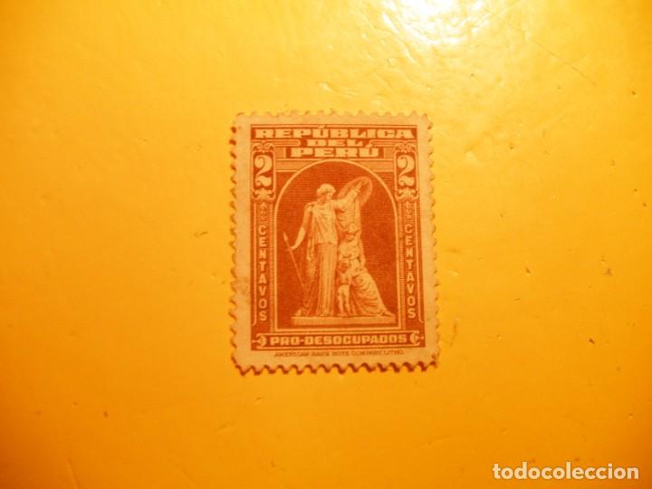 Sellos: PERU 1938 - PRO DESOCUPADOS - 2 CENTAVOS. - Foto 1
