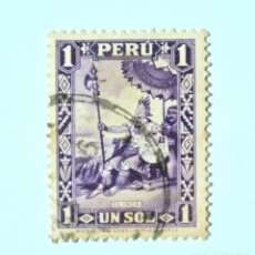 Sellos: SELLO POSTAL ANTIGUO PERÚ 1934 1 S EL INCA - JEFE DE TRIBU