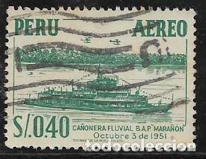 Sellos: PER&Uacute; A&Eacute;REO YVERT 120, BARCOS - Foto 1