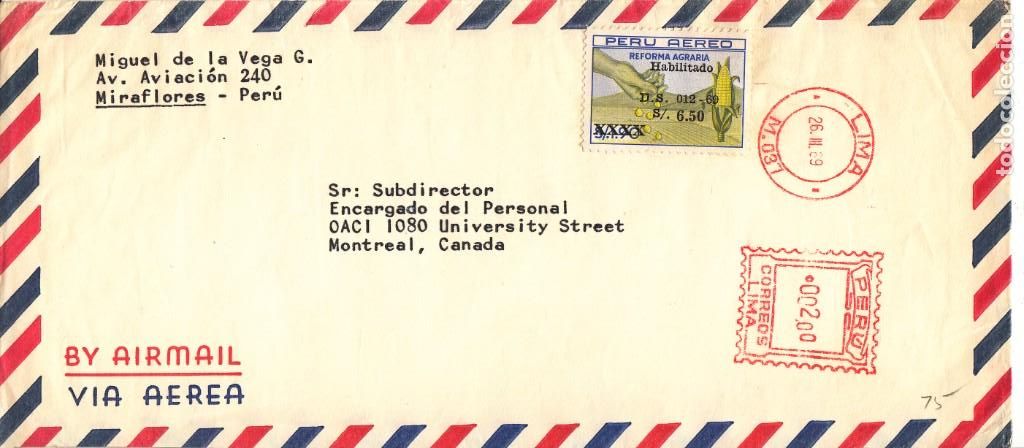 Sellos: CORREO AEREO: PERU 1969 - Foto 1
