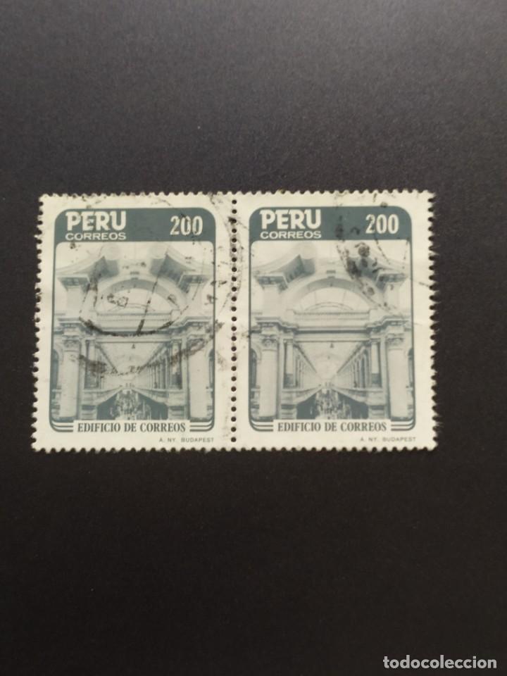 Sellos: ## Per&uacute; usado 1985 Edificio correos de 2 sellos## - Foto 1
