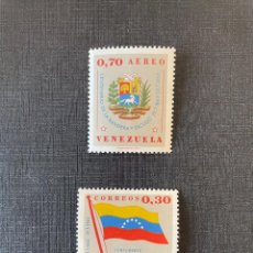 Sellos: 1963 VENEZUELA CORREO AEREO BANDERA Y ESCUDO, SIN USAR.. Lote 342869953