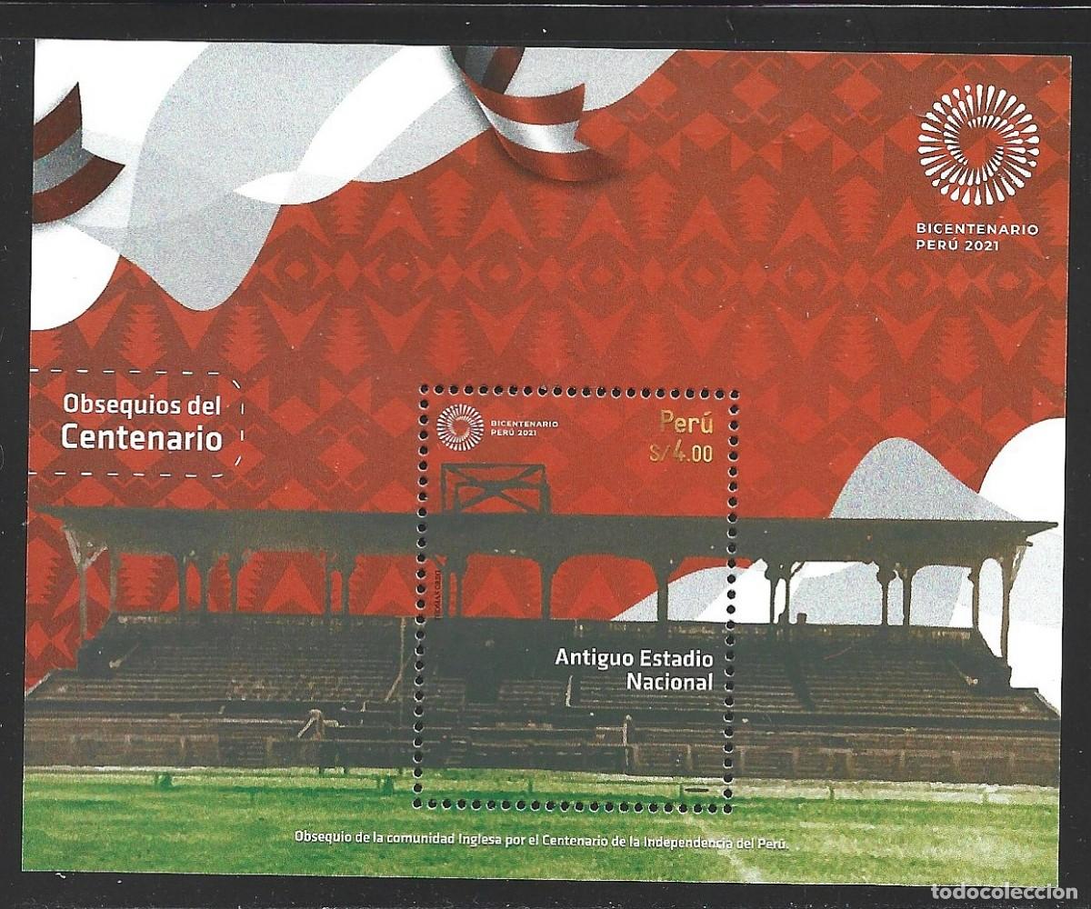 Sellos: PERU HB 116** - A&Ntilde;O 2021 - CENTENARIO DE LA REPUBLICA DEL PERU - Foto 1