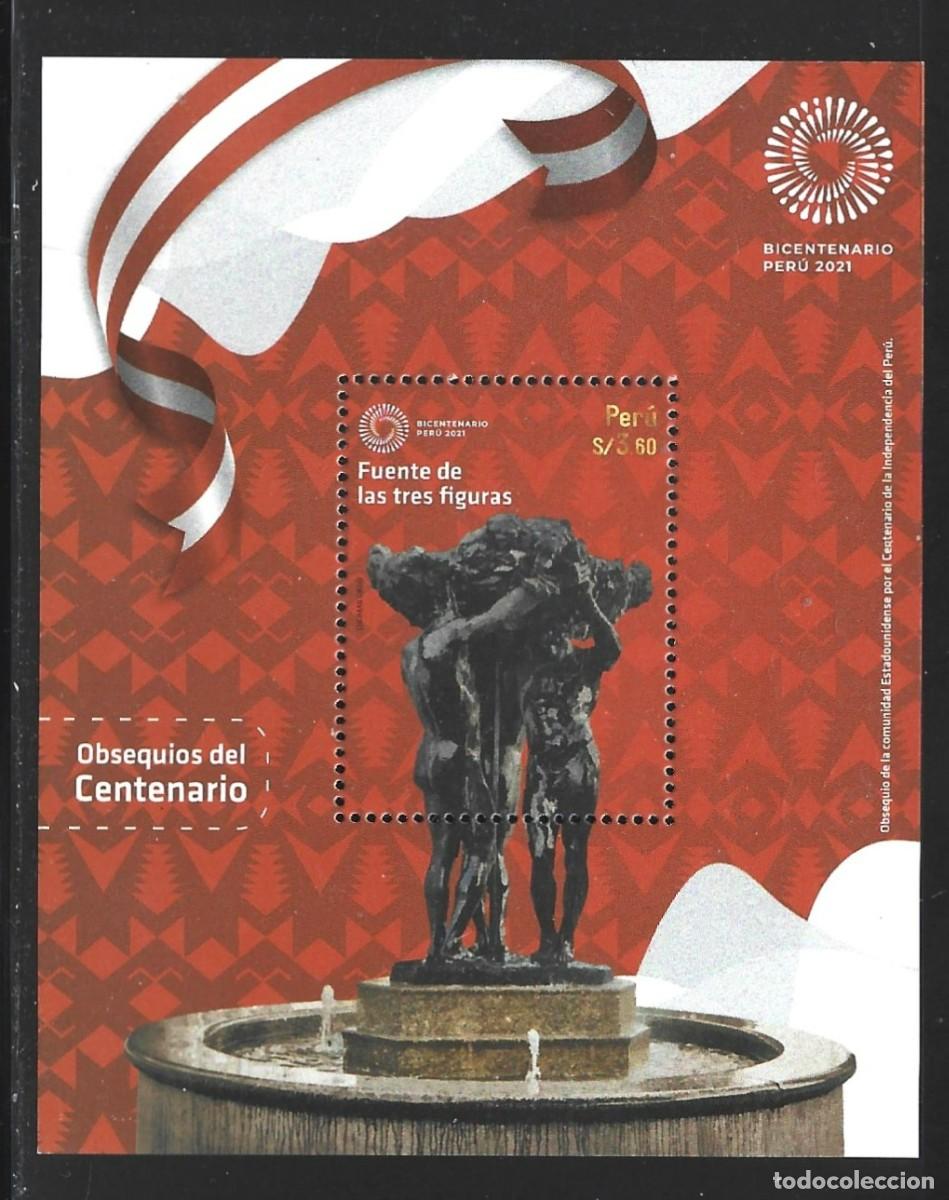 Sellos: PERU HB 113** - A&Ntilde;O 2021 - CENTENARIO DE LA REPUBLICA DEL PERU - Foto 1