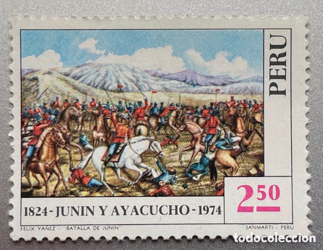 Sellos: Peru. Batalla de Jun&iacute;n y Ayacucho. 1974 - Foto 1