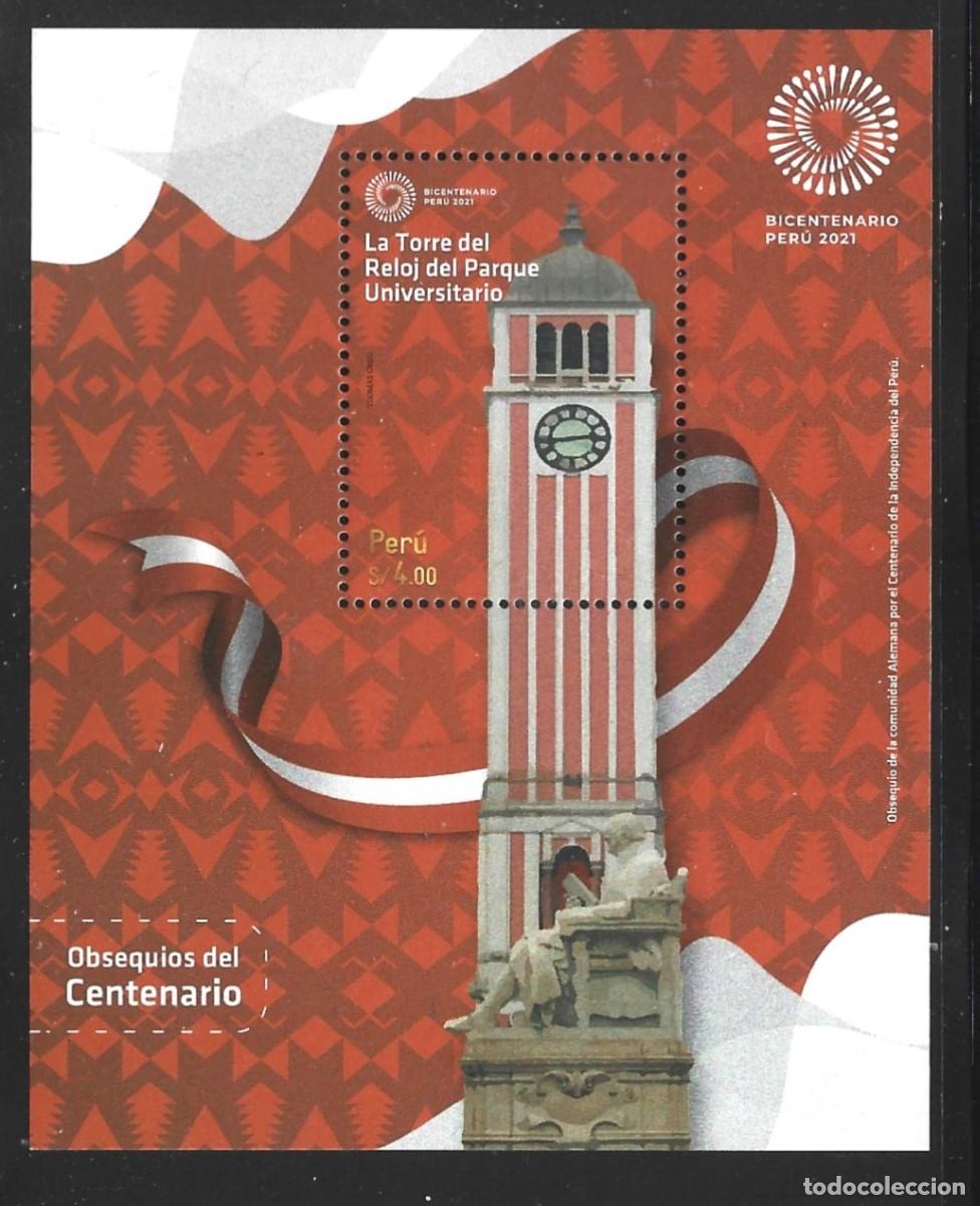 Sellos: PERU HB 107** - A&Ntilde;O 2021 - CENTENARIO DE LA REPUBLICA DEL PERU - Foto 1