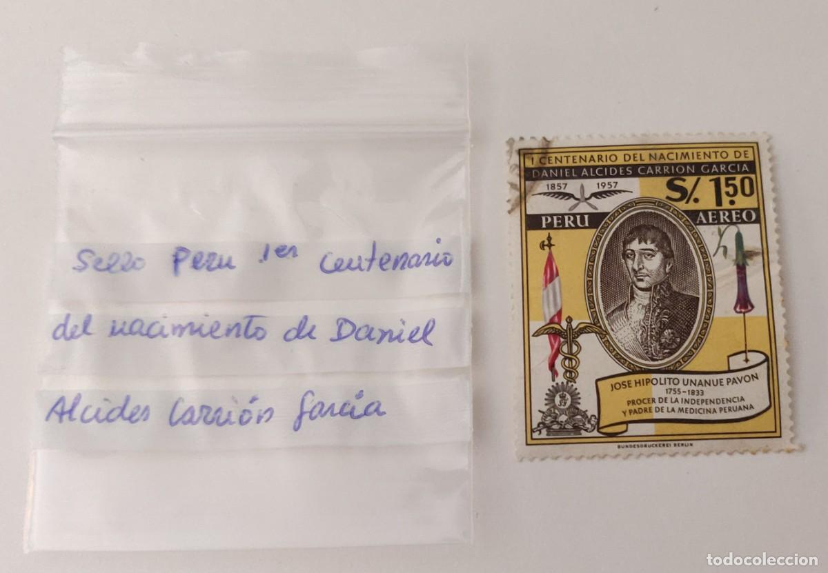 Sellos: Sello de Peru Primer Centenario Daniel Alcides - Foto 2