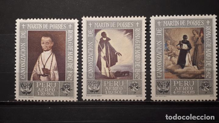 Sellos: PER&Uacute;. A&ntilde;o 1962 **. Yvert. A&eacute;reo 198/200 - Foto 1