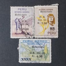 Francobolli: SERIE DE SELLOS HABILTADOS - REPÚBLICA PERUANA.