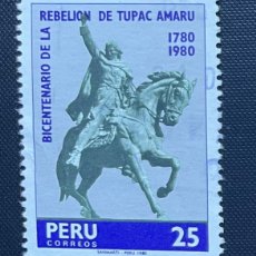Sellos: PERÚ - AÑO 1980 - YT PE 689 BICENT REBELIÓN TUPAC AMARU - USADO - VER FOTO