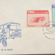 Sellos: D)1989, PERU, FIRST DAY COVER, ISSUE, POSTAL SERVICES, FDC