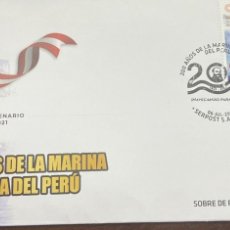 Sellos: D)2021, PERU, FIRST DAY COVER, ISSUE, BICENTENARY OF THE PERUVIAN NAVY, FDC