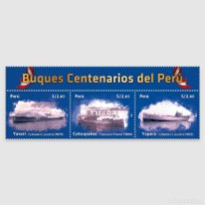 Sellos: O) 2022 PERU, ANCIENT GUNBOATS- WARSHIPS, OLD SHIPS, SET, MNH