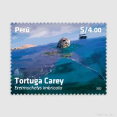 Sellos: O) 2022 PERU, CAREY TURTLE - ERETMOCHELYS IMBRICATA, MNH