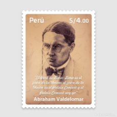 Sellos: O) 2022 PERU, PEDRO ABRAHAM VALDELOMAR PINTO, COUNT OF LEMOS - NARRATOR, POET, PERUVIAN PLAYWRIGHT,