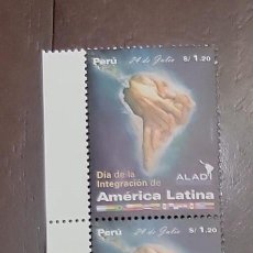Sellos: O) 2020 PERU, INTEGRATION OF LATIN AMERICA, HANDS SYMBOL OF UNION, ALADI, PAIR MNH