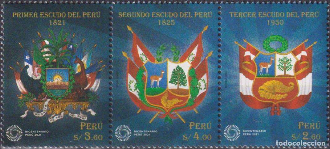 Sellos: Per&uacute; 2021 Escudos de armas MNH - Foto 1