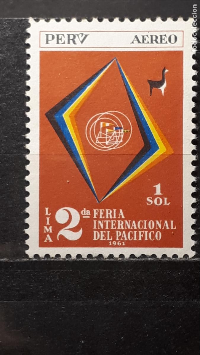 Sellos: PER&Uacute; . A&ntilde;o 1961 (*). YVERT A&Eacute;REO 168 - Foto 1