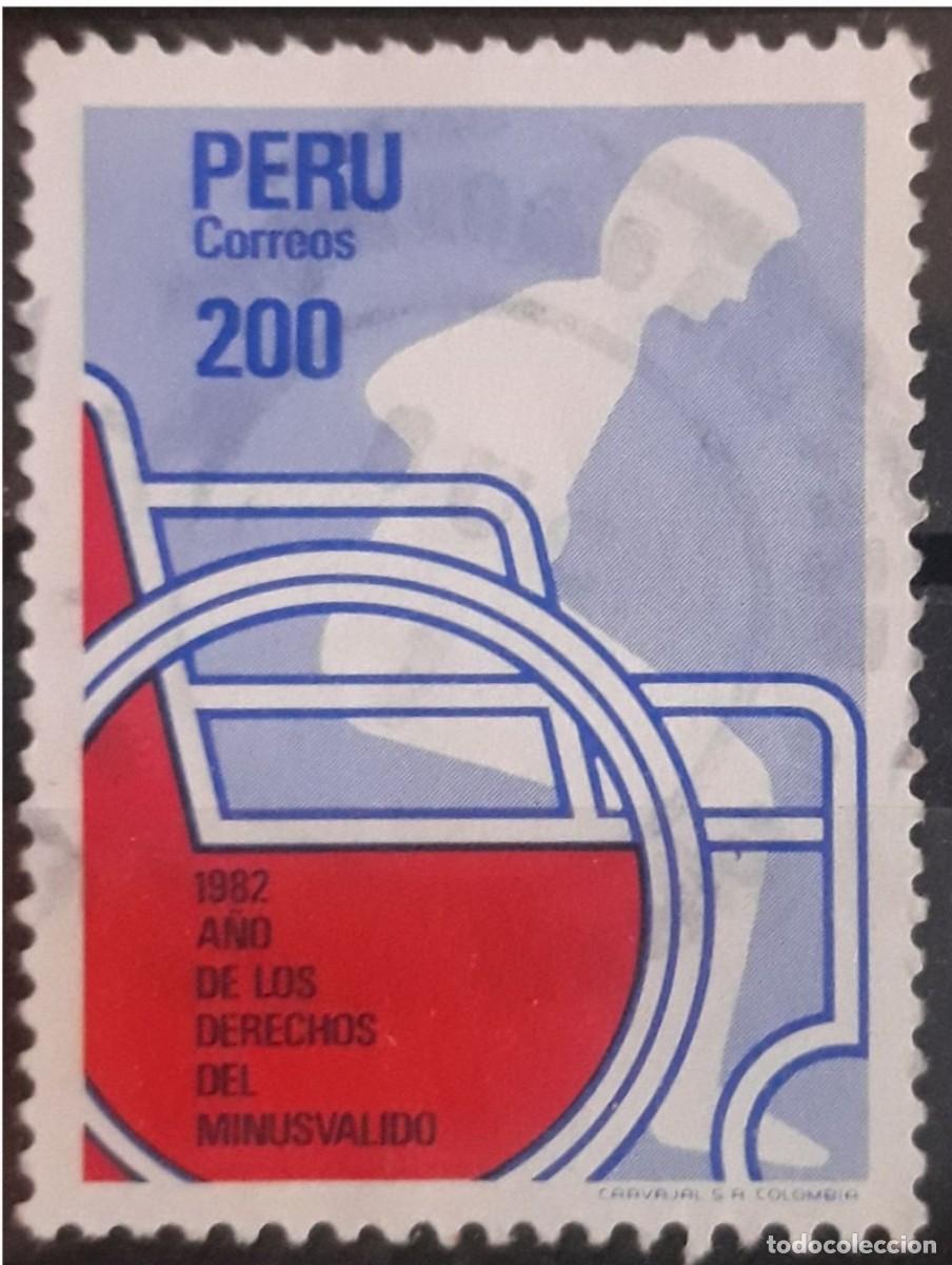 Sellos: PER&Uacute; 1982 A&ntilde;o de los derechos de los minusv&aacute;lidos. USADO - USED. - Foto 1