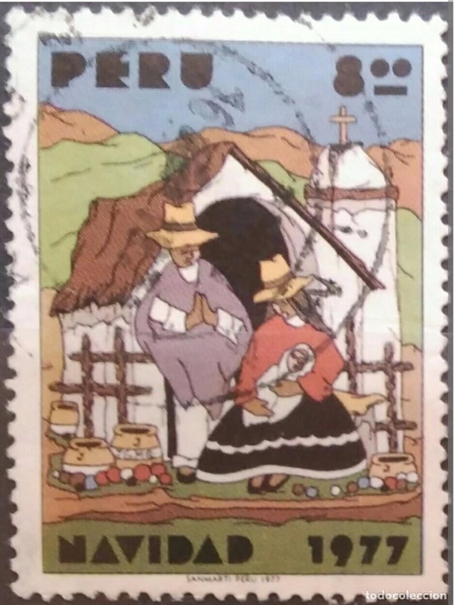Sellos: PER&Uacute; 1977 Navidad. USADO. - Foto 1