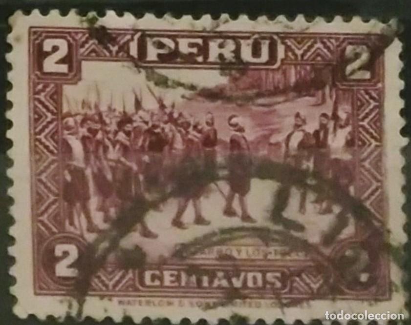 Sellos: PER&Uacute; 1936 IV Centenario de la fundaci&oacute;n de Lima. USADO - Foto 1