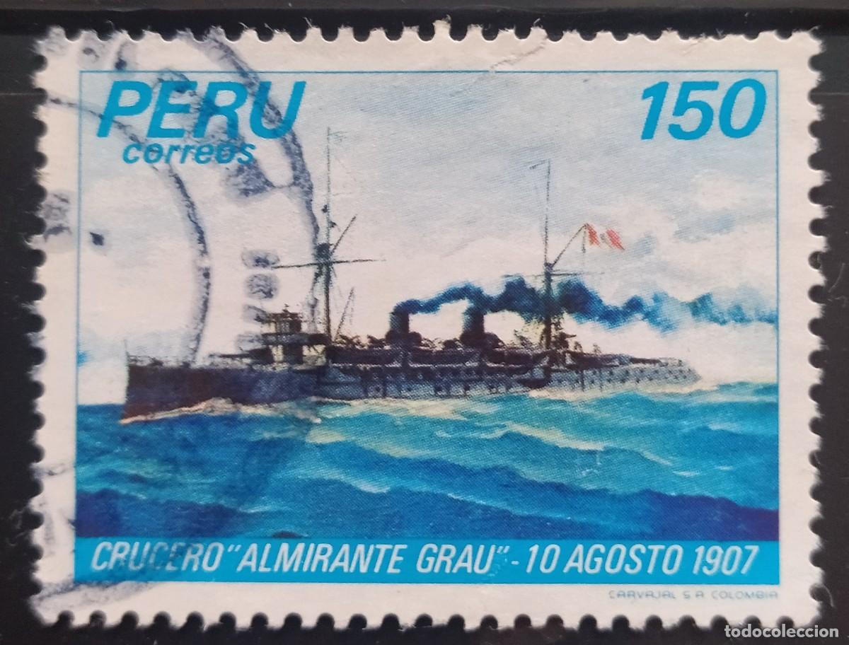 Sellos: PER&Uacute; 1983 Armada naval nacional. USADO. - Foto 1
