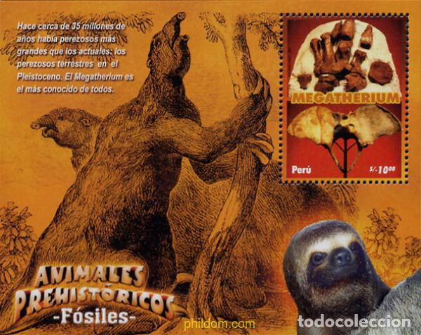 Sellos: 223483 MNH PERU 2007 ANIMALES PREHISTORICOS FOSILES