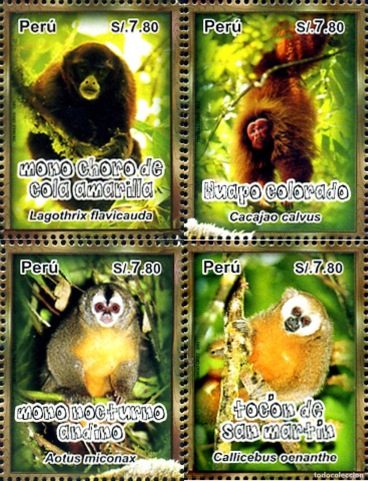 Sellos: 270857 MNH PERU 2011 PRIMATES DEL PERU - Foto 1