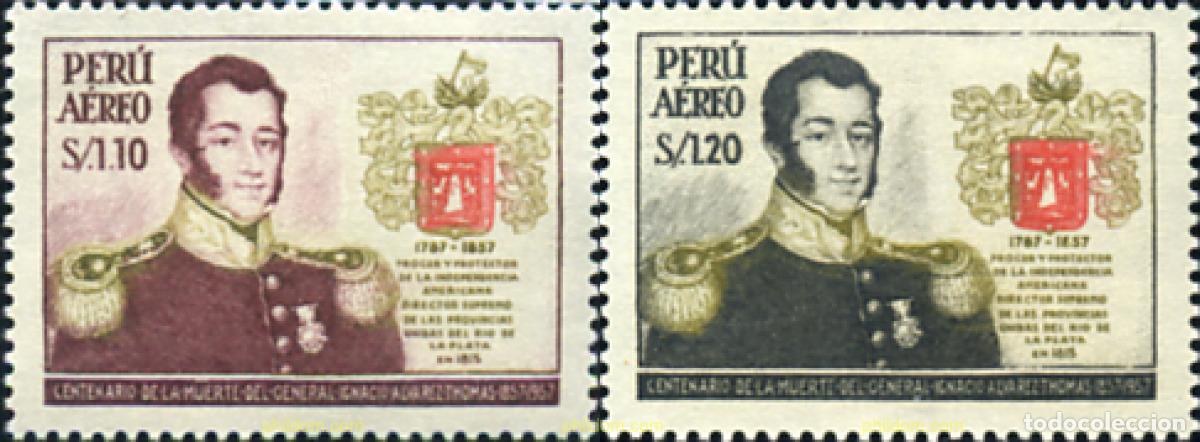 Sellos: 352165 MNH PERU 1958 EN HONOR AL GENERAL ALVAREZ THOMAS - Foto 1