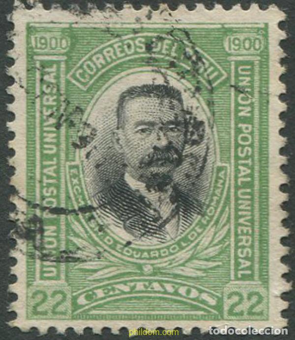 Sellos: 709496 USED PERU 1900 E. LOPEZ DE ROMANA - Foto 1