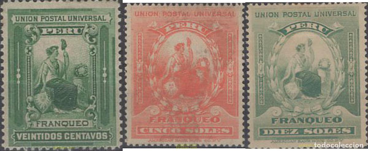 Sellos: 646036 HINGED PERU 1899 ALEGORIA - Foto 1