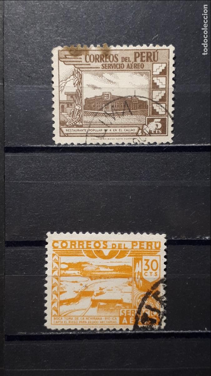 Sellos: PER&Uacute;. A&Ntilde;O 1945. &deg;. YVERT A&eacute;reo 66/7 - Foto 1