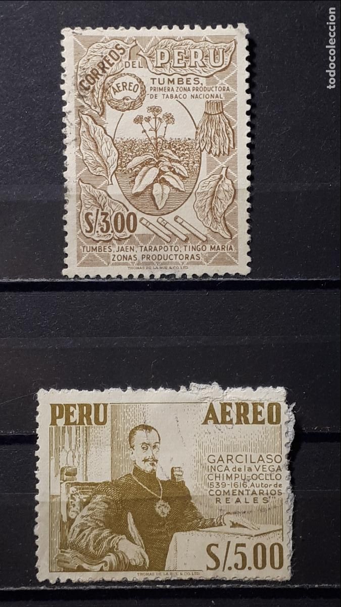 Sellos: PER&Uacute;. A&Ntilde;O 1953. &deg;. YVERT A&eacute;reo 109/10 - Foto 1