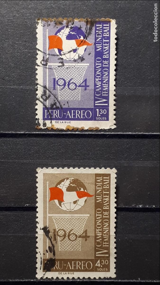 Sellos: PER&Uacute;. A&Ntilde;O 1965. &deg;. YVERT A&eacute;reo 196/7 - Foto 1