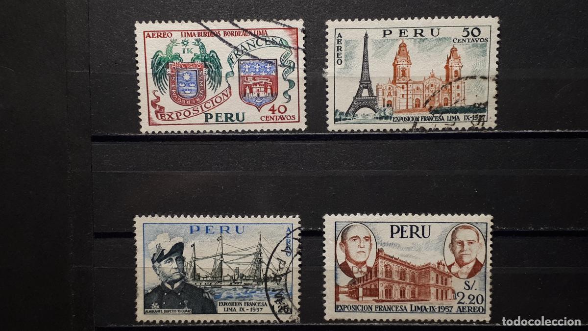 Sellos: PER&Uacute;. A&Ntilde;O 1957. &deg;. YVERT A&eacute;reo 121/4 - Foto 1